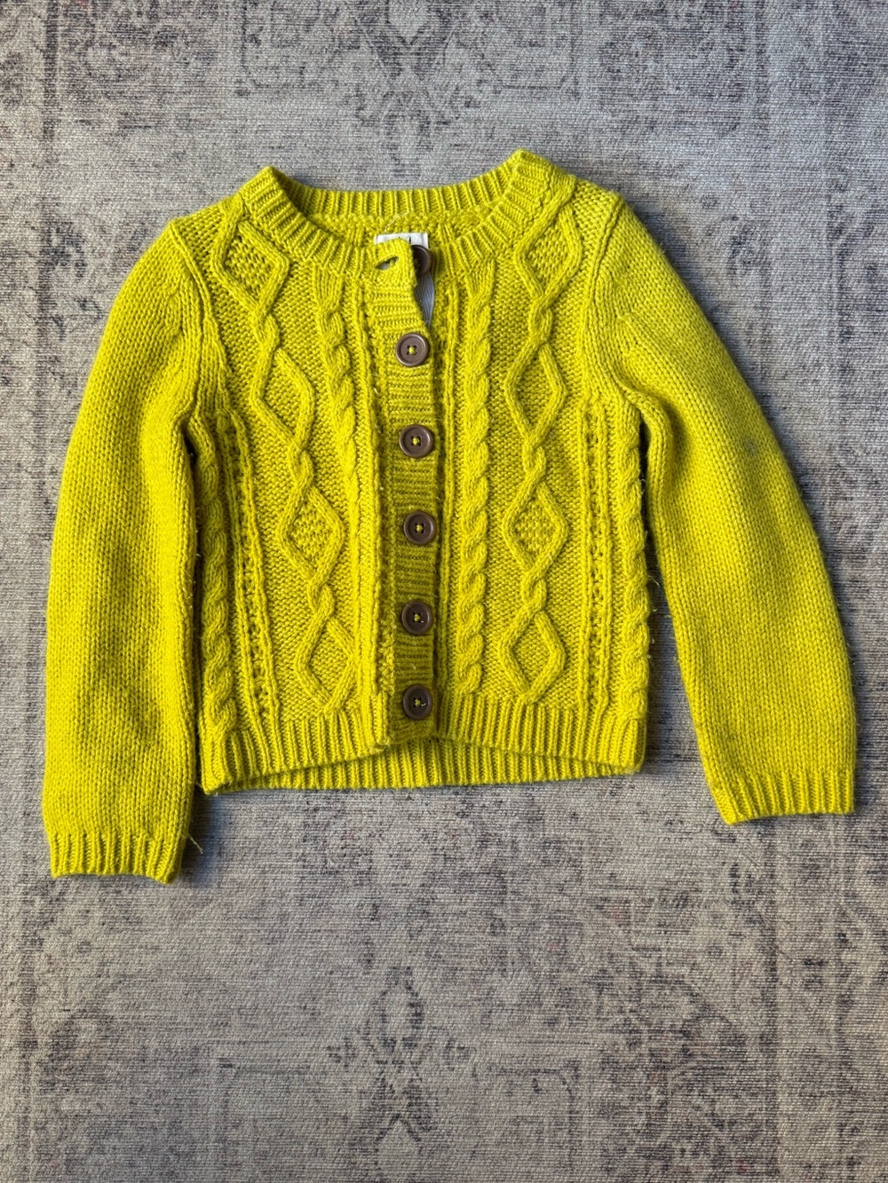Mini Boden Yellow Knit Cardigan Sweater Size 2-3
